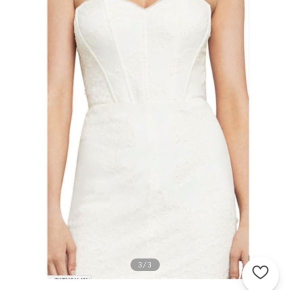 BCBGMAXAZRIA “Alyce” Strapless Lace & Tulle Mermaid Gown – Off White, Size 0 - Picture 10 of 17